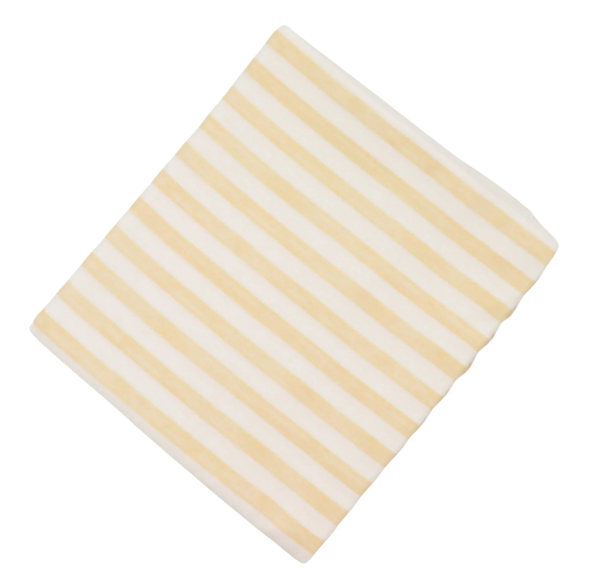 Lychee Sorbet Stripe Cotton and Linen Tablecloth in Yellow and White