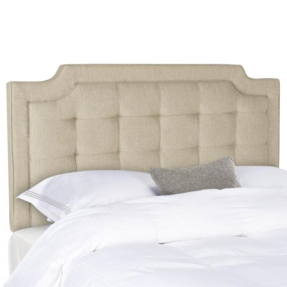 Sapphire Tufted Linen Headboard in Hemp