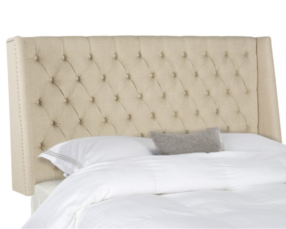 London Linen Winged Headboard in Hemp