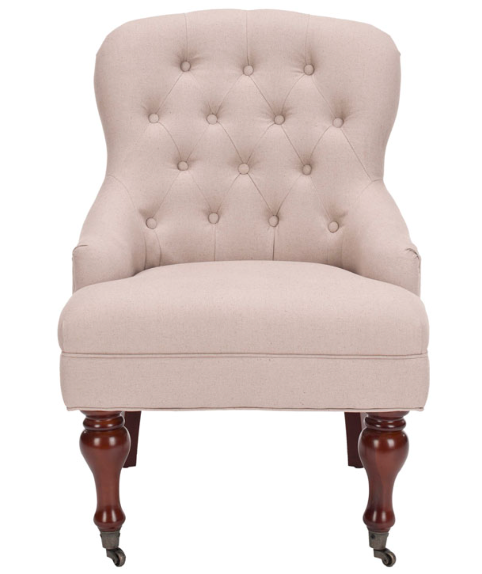 Falcon Tufted Arm Chair in Taupe