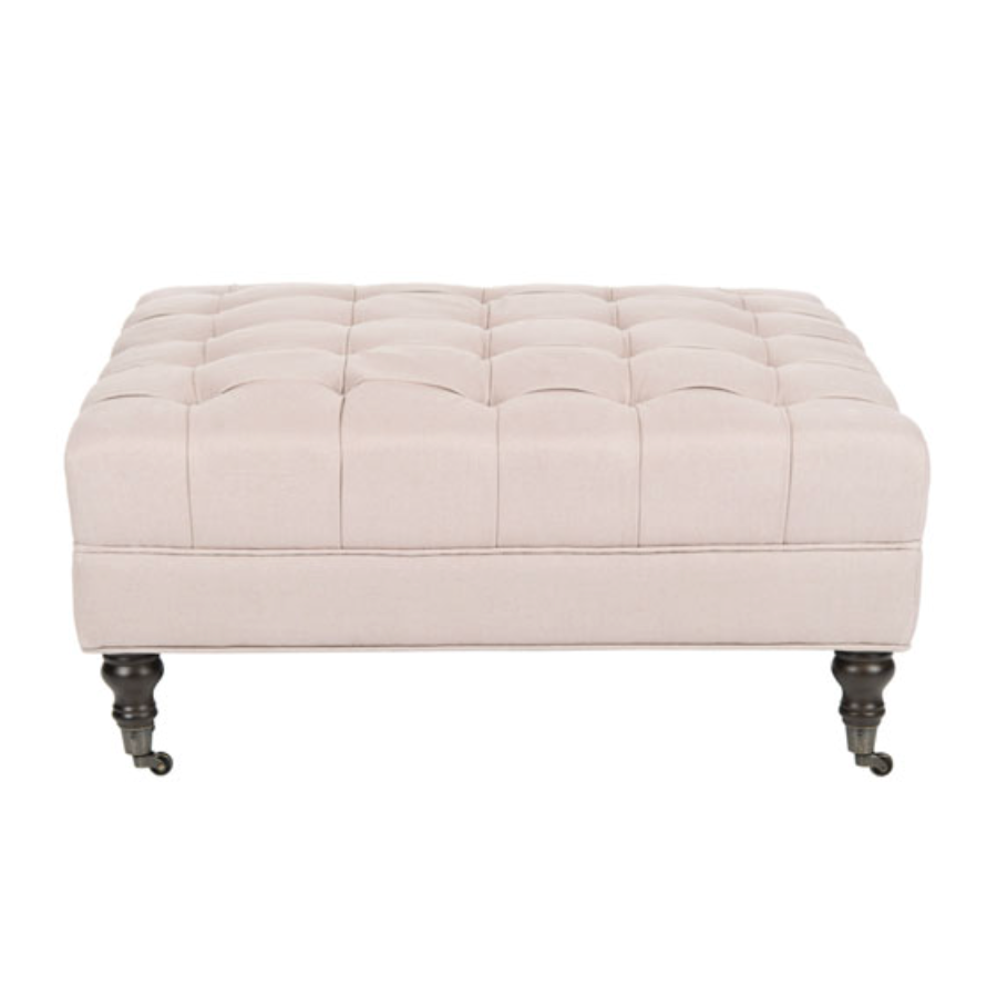 Clark Cocktail Tufted Ottoman in Taupe