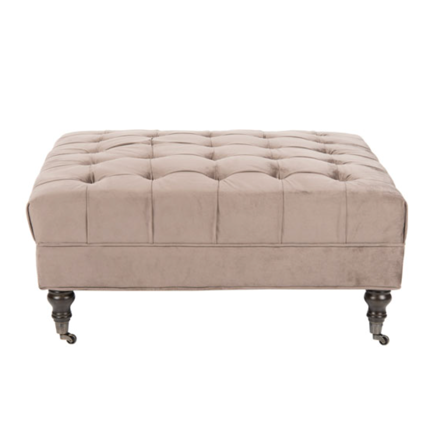 Clark Cocktail Tufted Ottoman in Mushroom Taupe