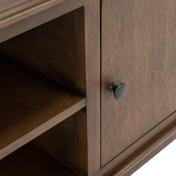 Ozark 2 Door & 1 Shelf Media Stand in Brown