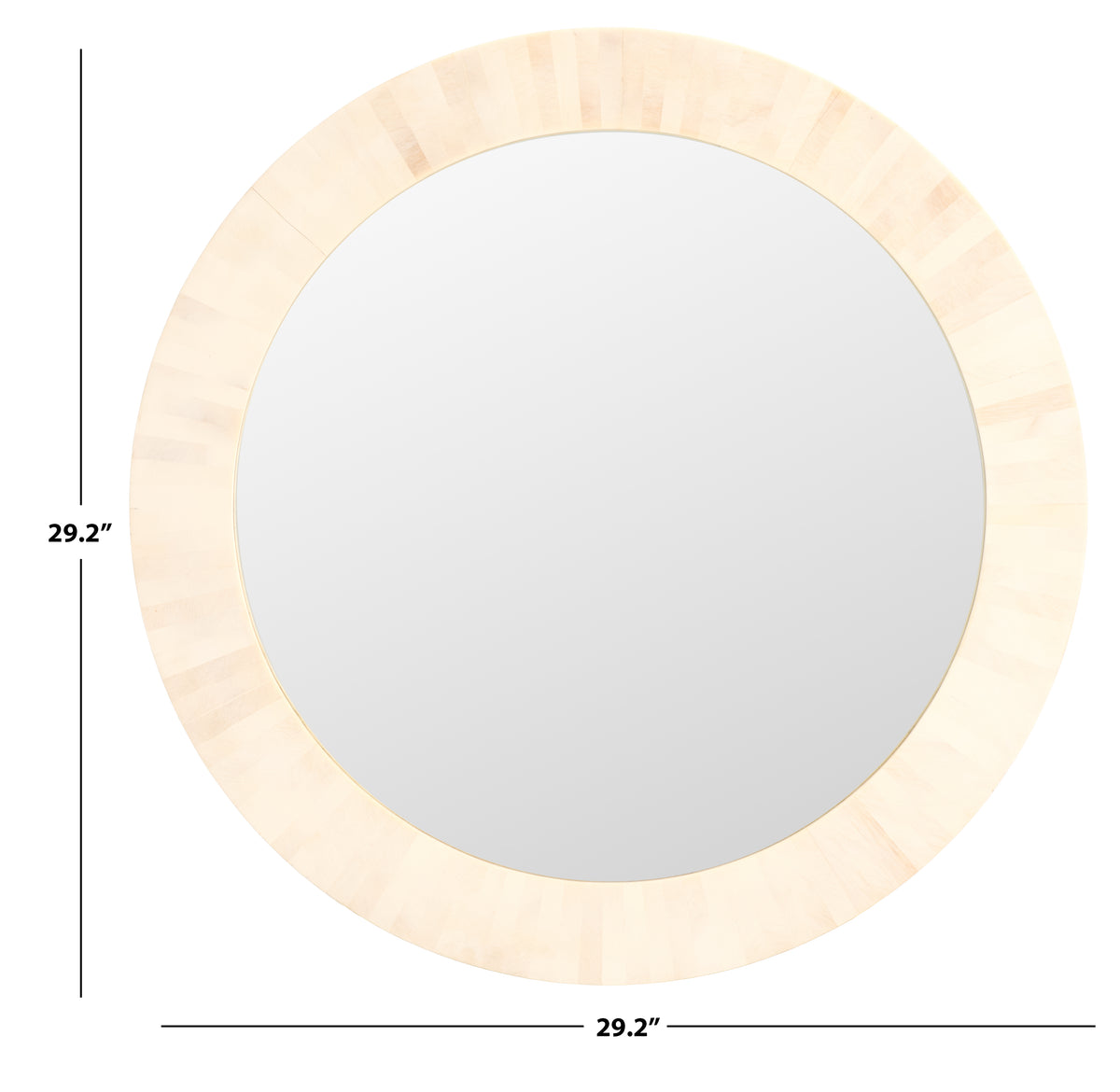 Sabi Resin and MDF Mirror in Antique Ivory and Faux Bone — 29.2″
