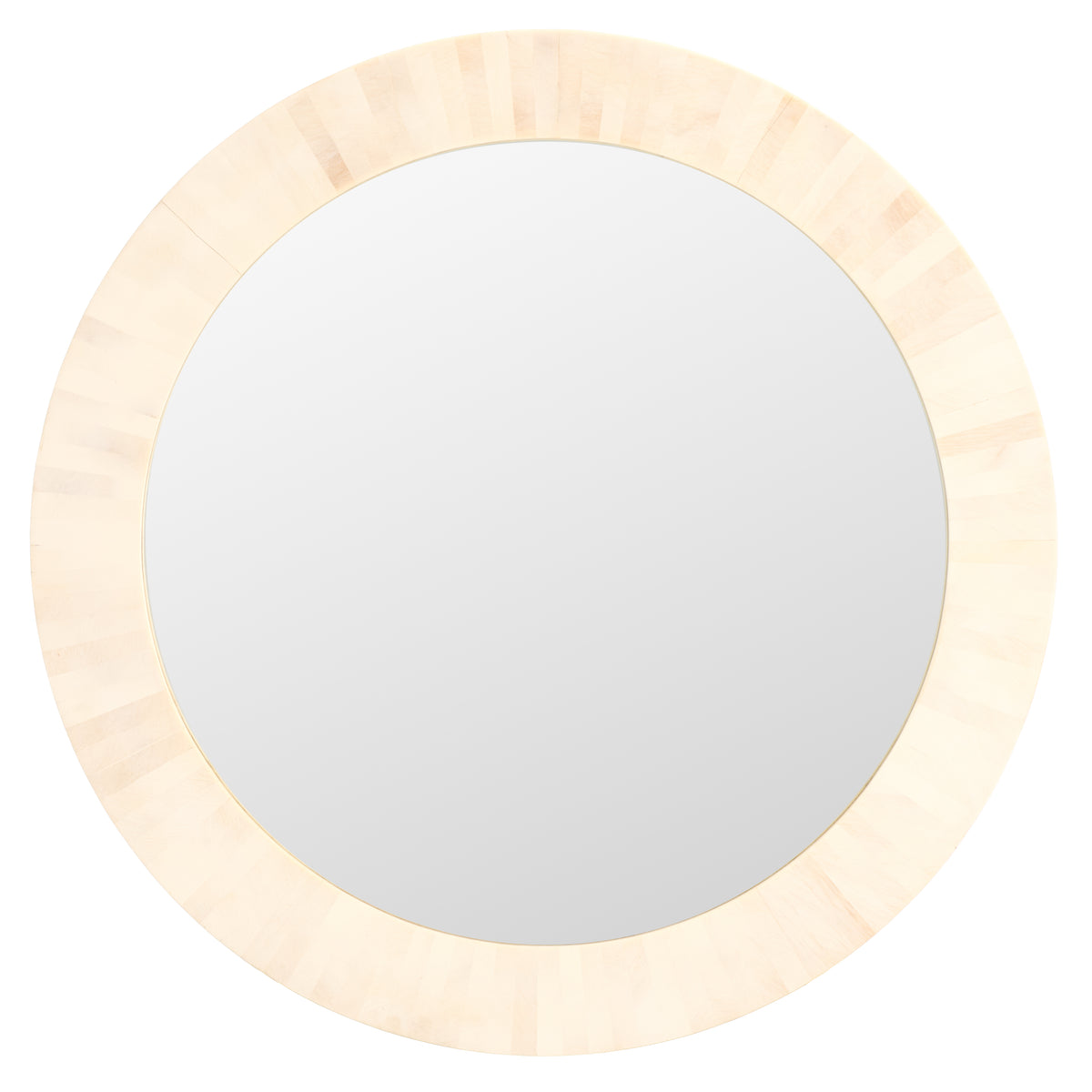 Sabi Resin and MDF Mirror in Antique Ivory and Faux Bone — 29.2″