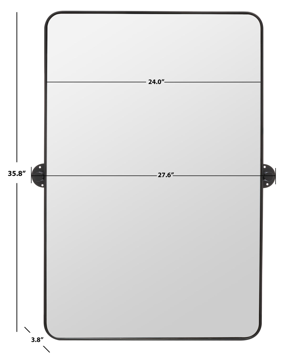 Delinah Iron Mirror in Black — 24″