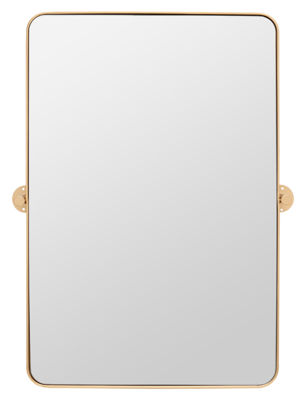 Delinah Iron Mirror in Brass — 24″