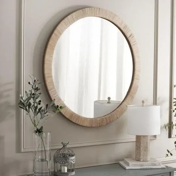 Mila Wooden Frame Mirror in Natural - The Mayfair Hall