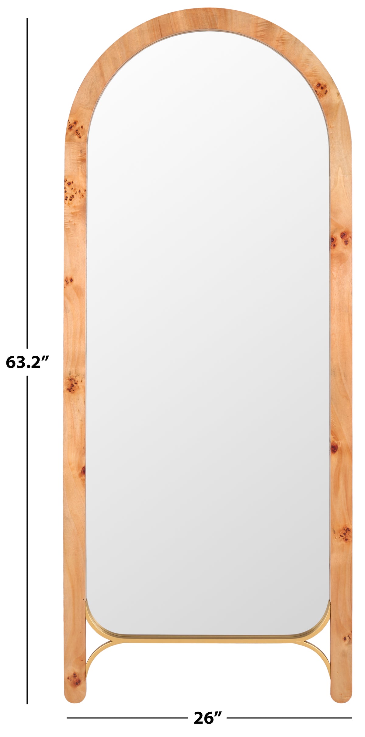 Kuo Wood and Metal Mirror in Natural — 26″