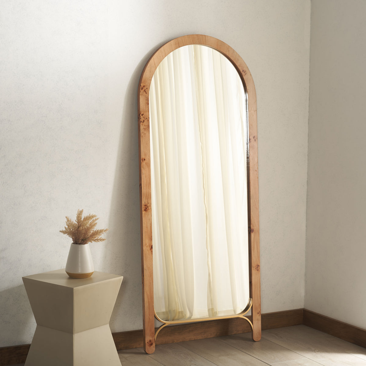 Kuo Wood and Metal Mirror in Natural — 26″