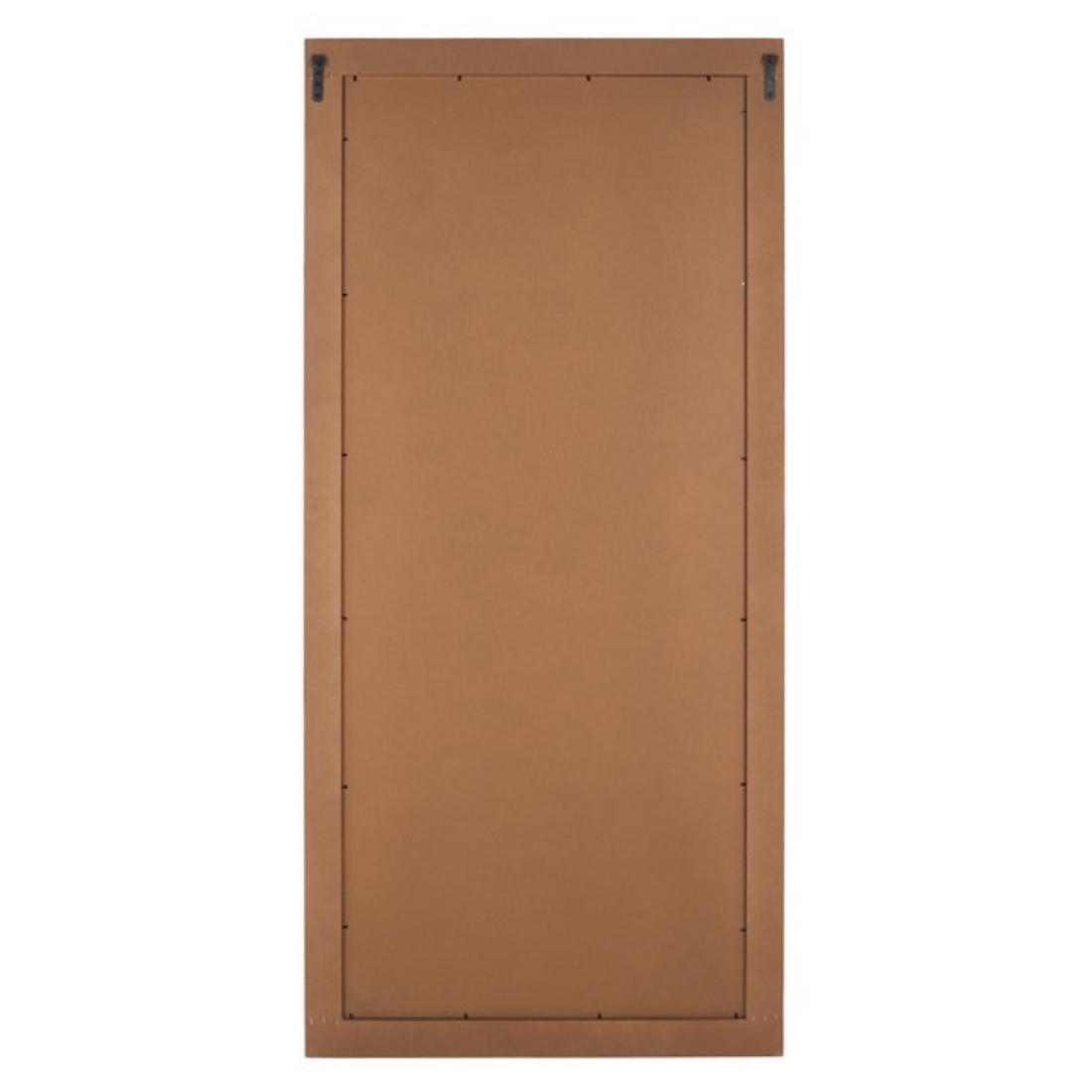 Back of a mirror with hinges on a white background