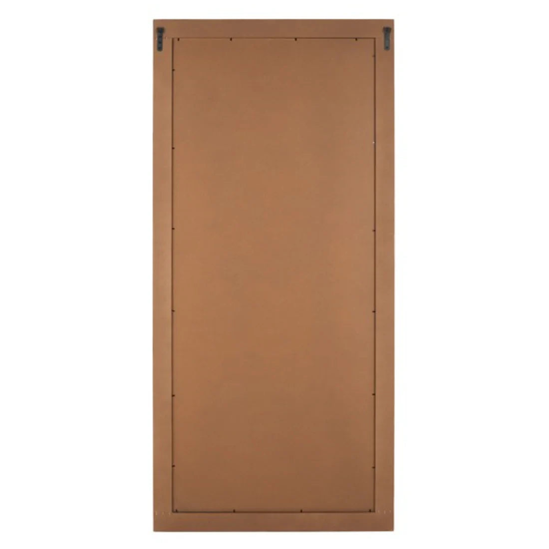 Back of a mirror with hinges on a white background