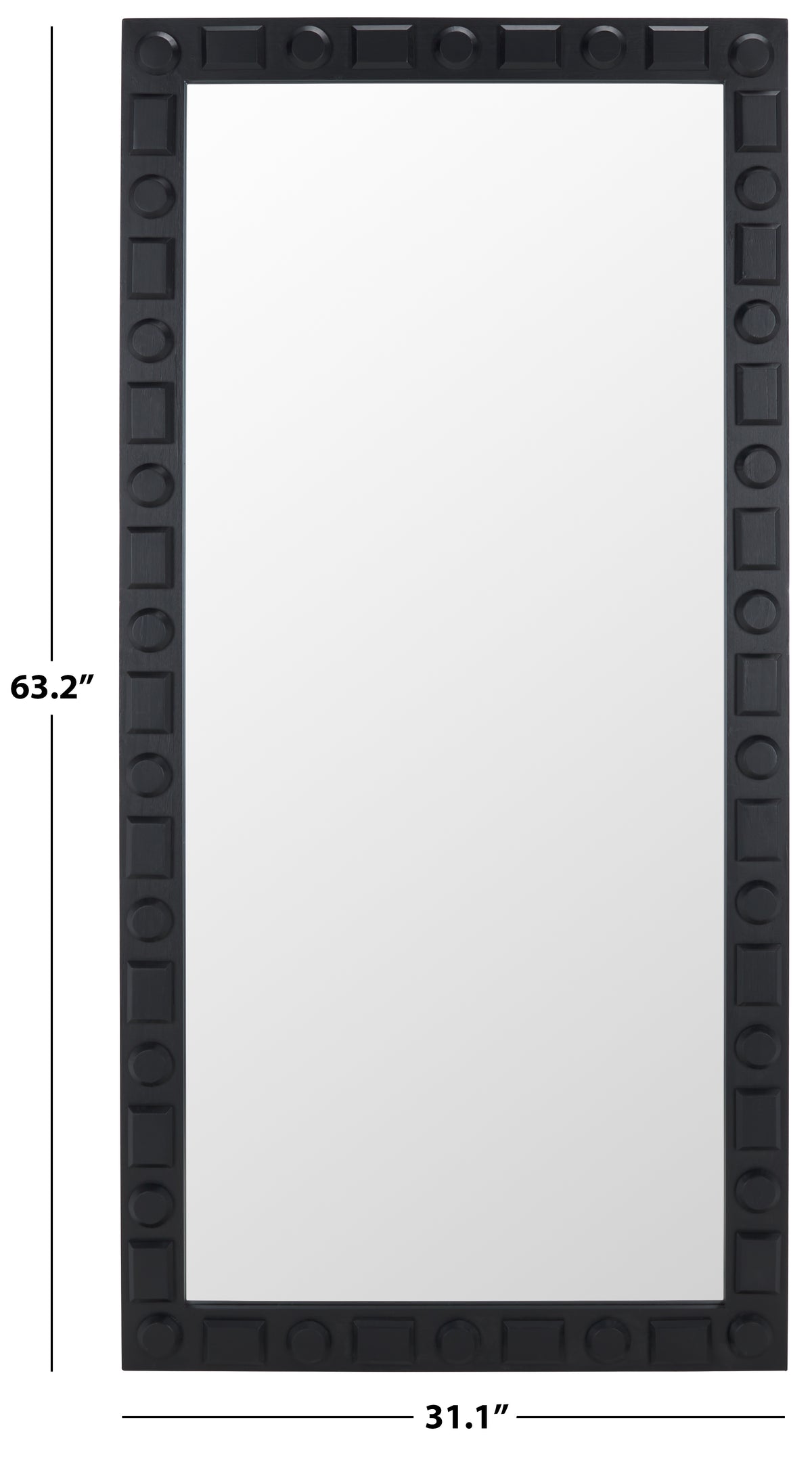 Odette MDF and Veneer Mirror in Black — 31″