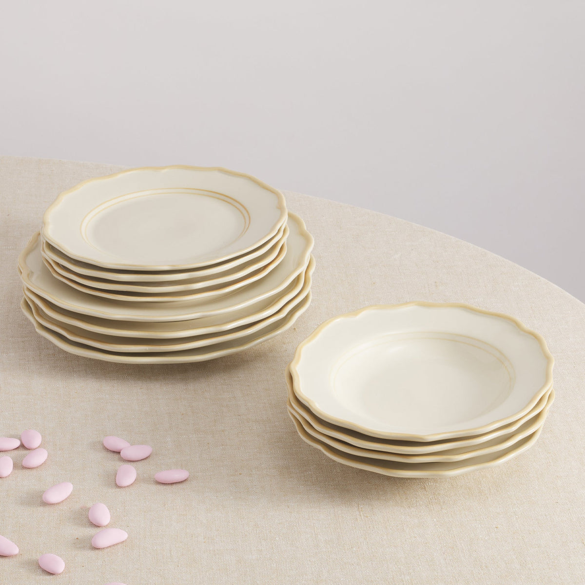 Colette Stoneware Dinnerware Set with Pasta Bowls by Maison Madison Home — 12-Piece