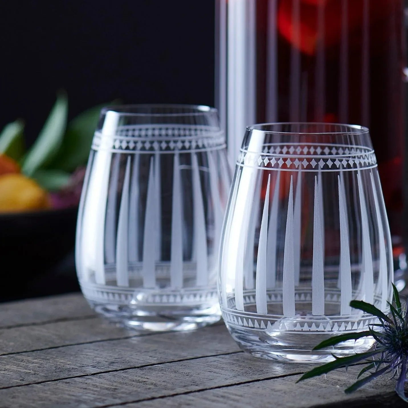 Marrakech Stemless Wine Glasses 14 Oz. (Set of 2) - The Mayfair Hall