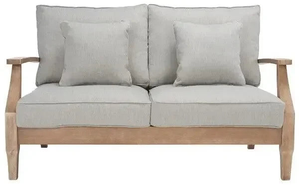 Martinique Wood Loveseat in Natural and Gray - The Mayfair Hall