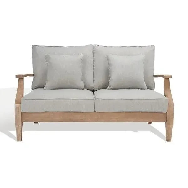 Martinique Wood Loveseat in Natural and Gray - The Mayfair Hall
