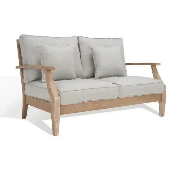 Martinique Wood Loveseat in Natural and Gray - The Mayfair Hall