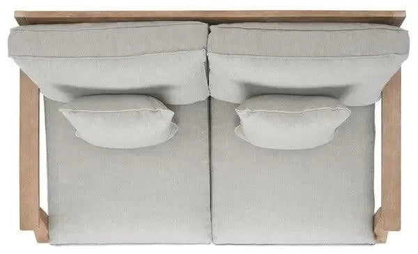 Martinique Wood Loveseat in Natural and Gray - The Mayfair Hall