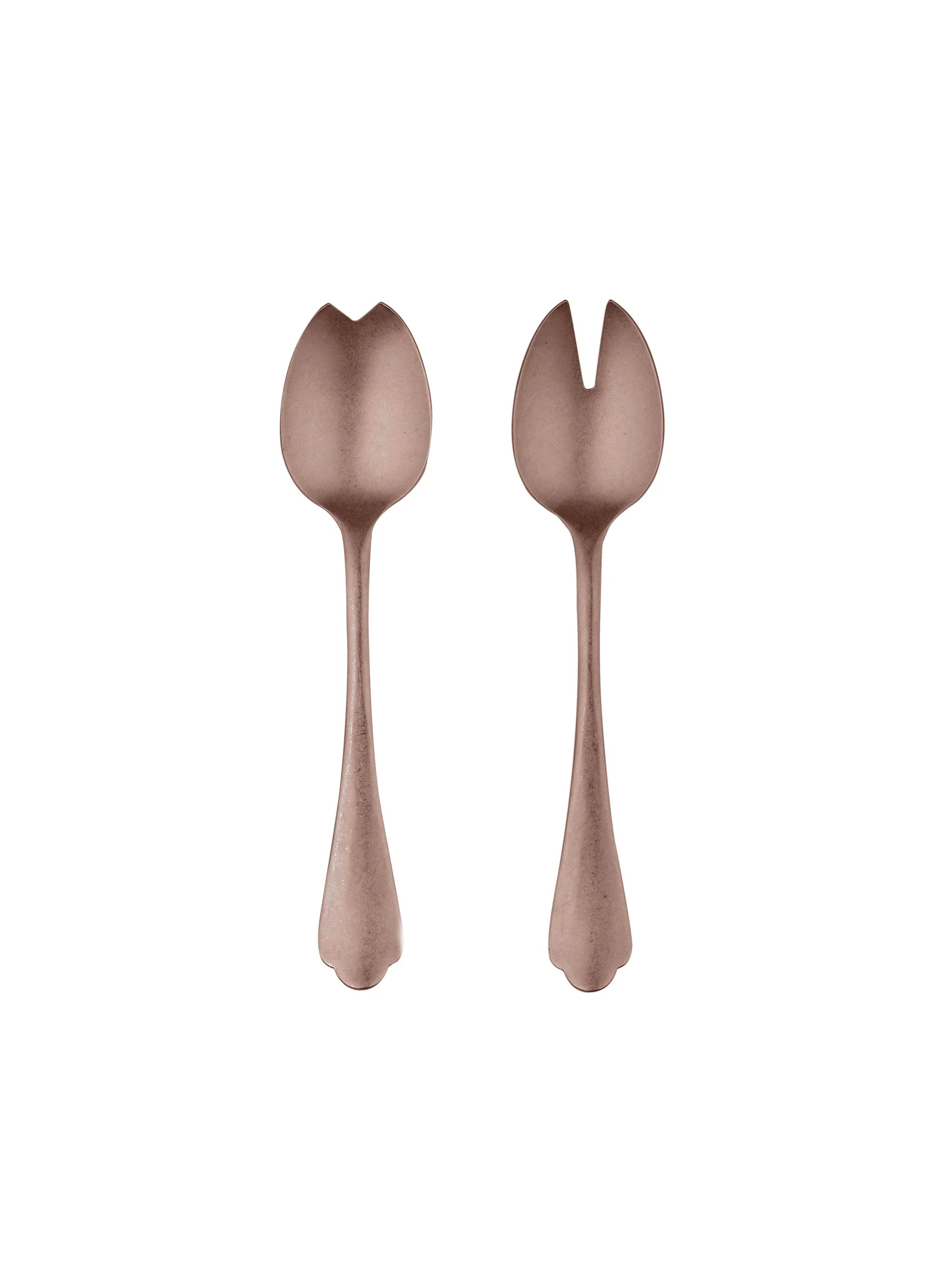 Mepra Vintage Bronze Pewter Salad Serving Set - The Mayfair Hall