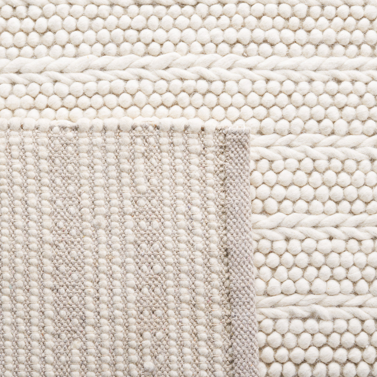 Natura Modern Flat Weave Area Rug in Ivory