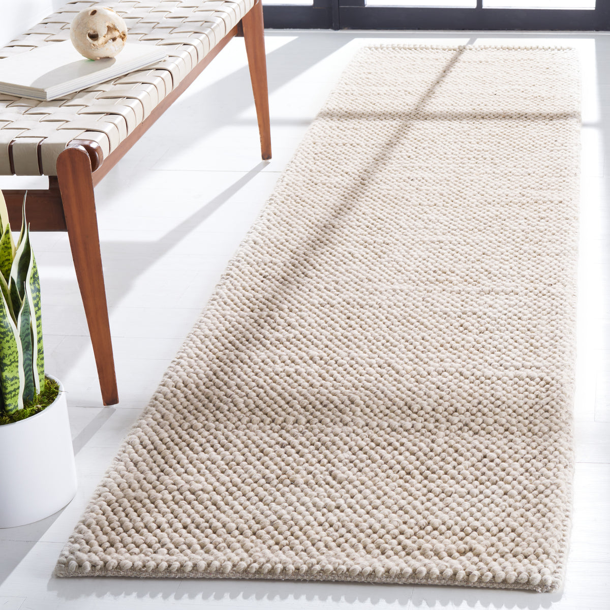 Natura Coastal Handwoven Area Rug in Gray and Ivory