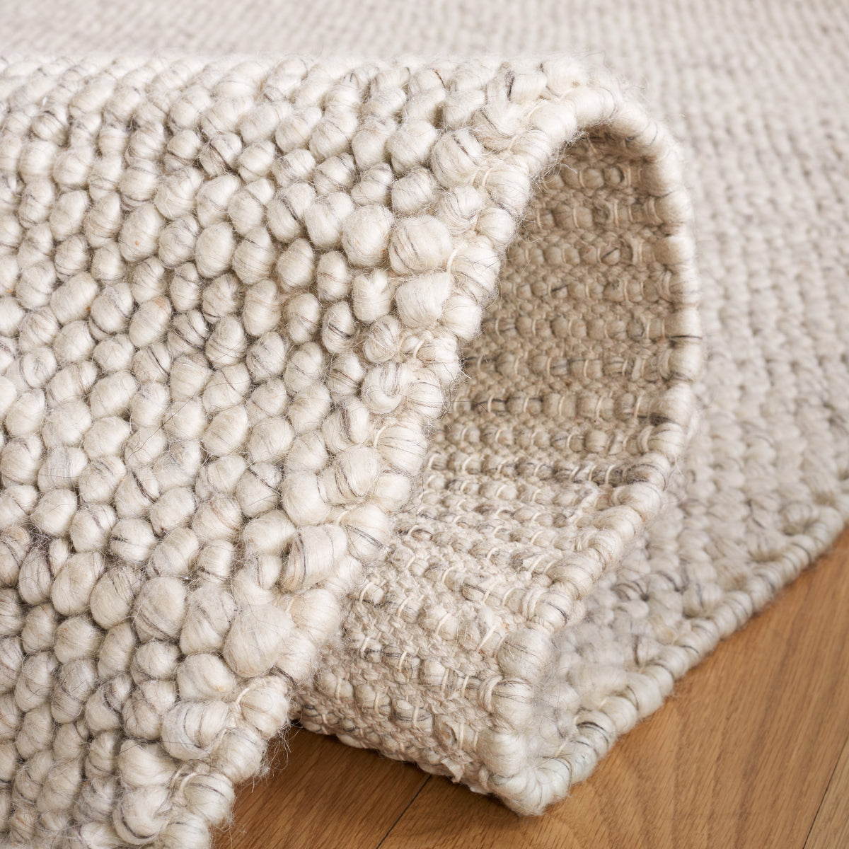 Natura Coastal Handwoven Area Rug in Gray and Ivory