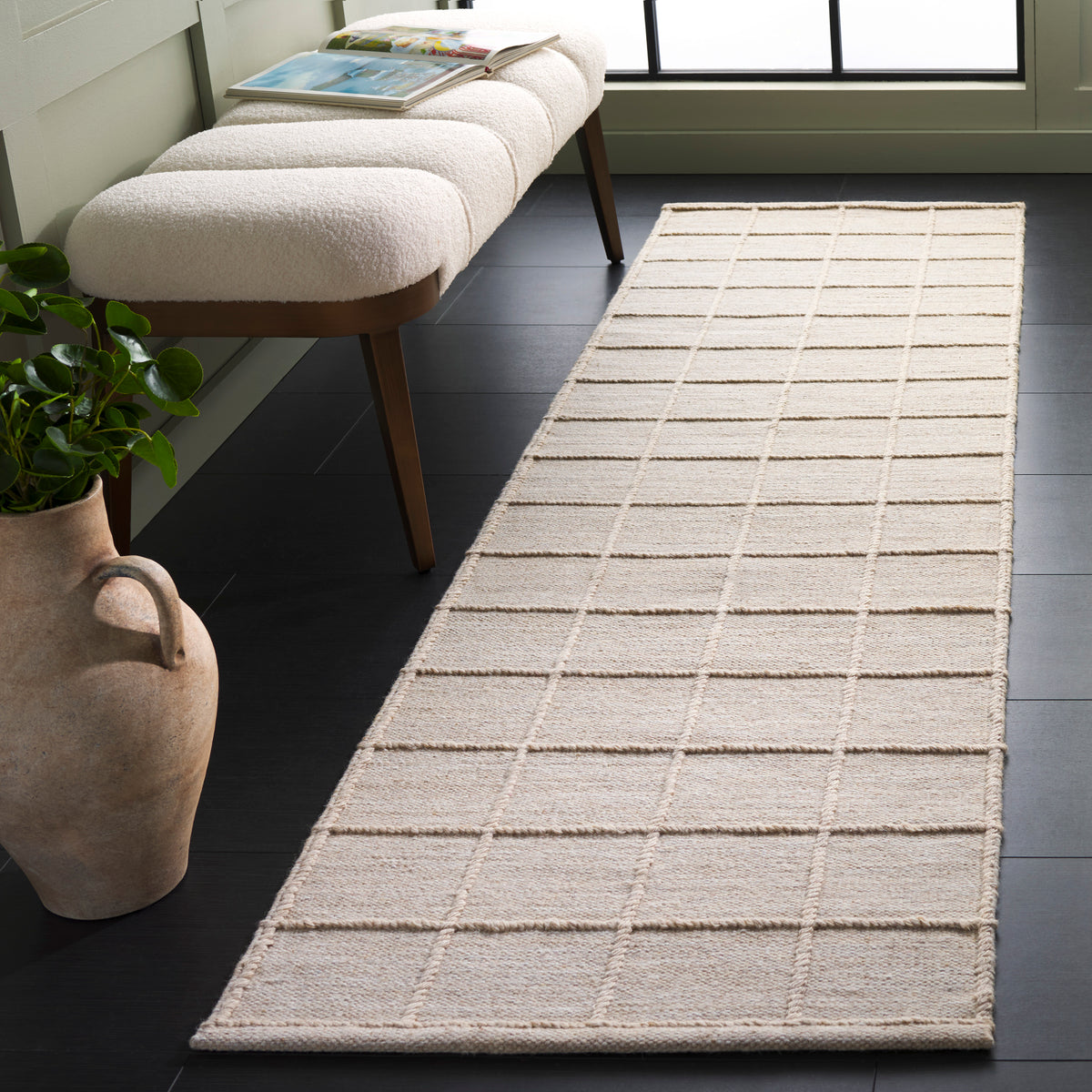 Natura Modern Handwoven Area Rug in Beige