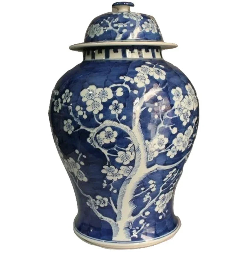 Navy Cherry Blossom Ginger Jar - The Mayfair Hall