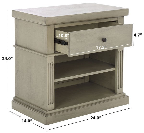 Ahasu Nightstand in Natural Gray