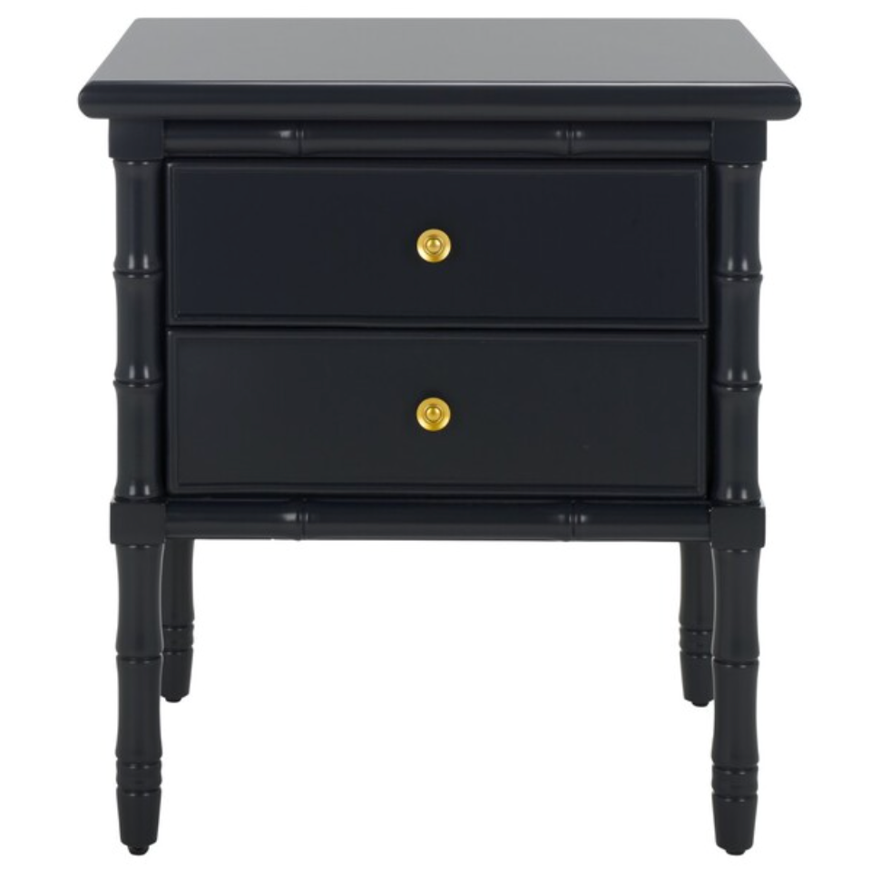 Niah 2 Drawer Nightstand in Black