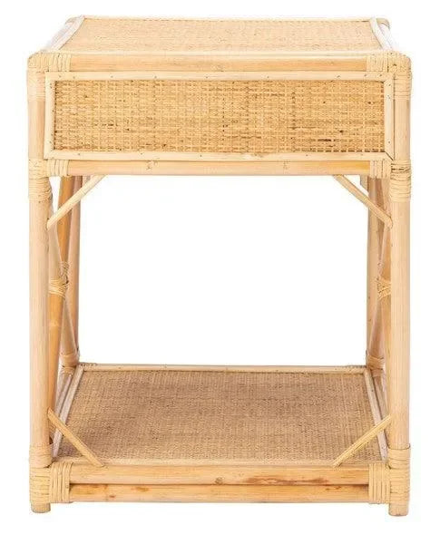 Bali Rattan Nightstand in Natural - The Mayfair Hall