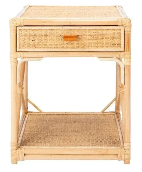 Bali Rattan Nightstand in Natural - The Mayfair Hall