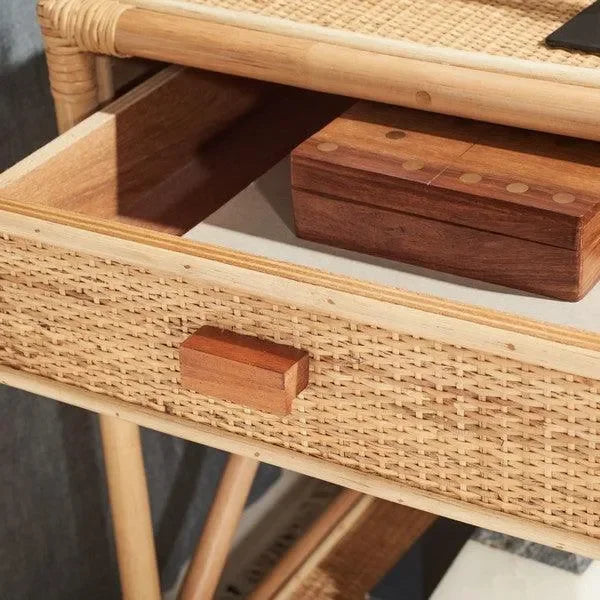 Bali Rattan Nightstand in Natural - The Mayfair Hall