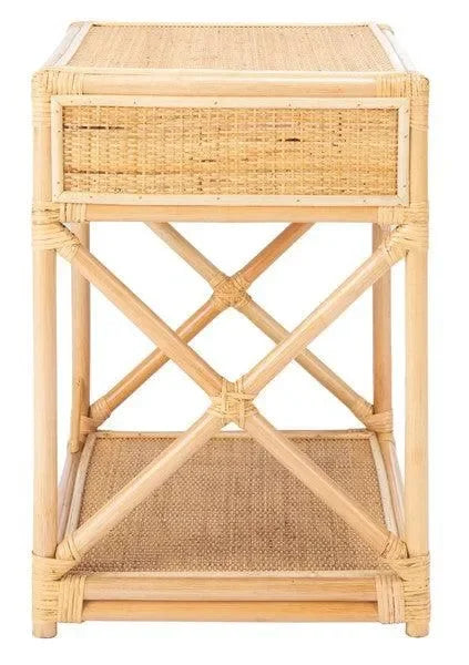Bali Rattan Nightstand in Natural - The Mayfair Hall