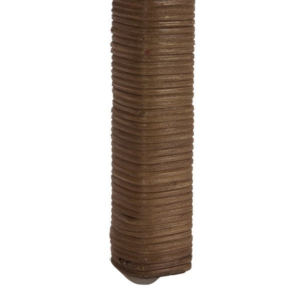 Erna Scallop Rattan Nightstand with 1 Shelf in Brown
