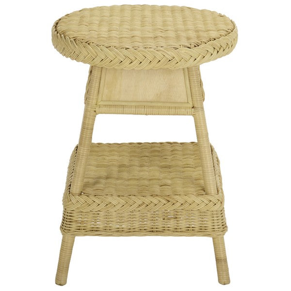 Balian Rattan Nightstand with 1 Shelf and 1 Drawer in Natural White