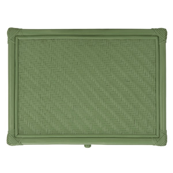 Payton Rattan Nightstand with 1 Shelf and 1 Drawer in Light Green