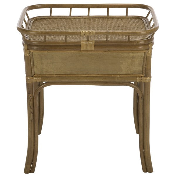 Gulia Rattan Nightstand with 1 Drawer in Brown