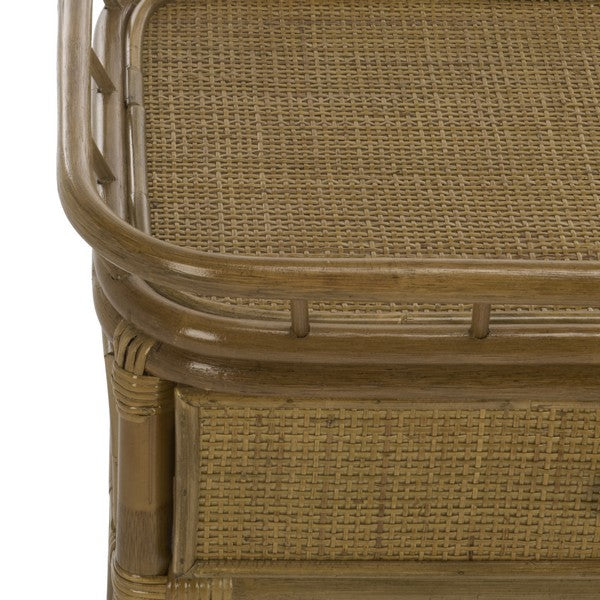 Gulia Rattan Nightstand with 1 Drawer in Brown