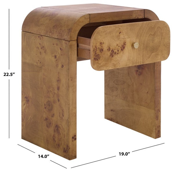 Hinata Wood Nightstand in Natural