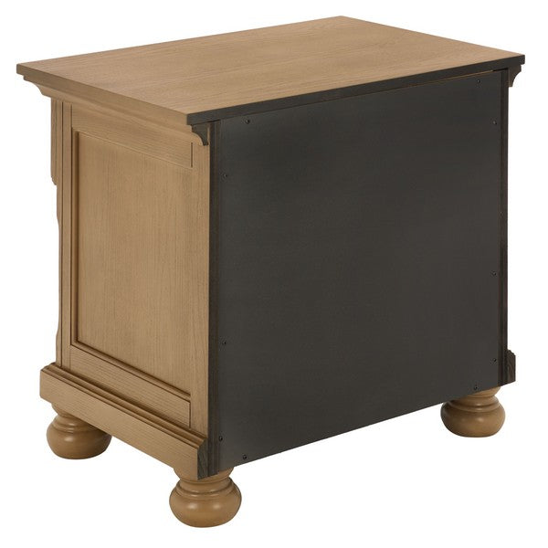 Arshia Wood Nightstand with 2 Drawer in Sand