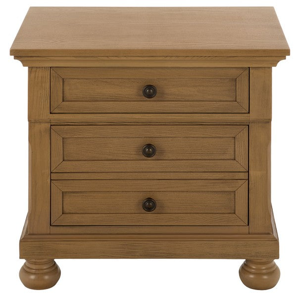 Arshia Wood Nightstand with 2 Drawer in Sand