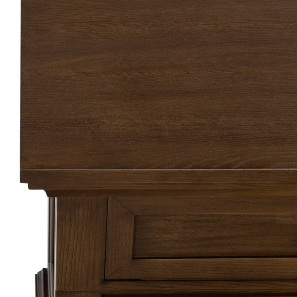 Arshia Wood Nightstand with 2 Drawer in Walnut