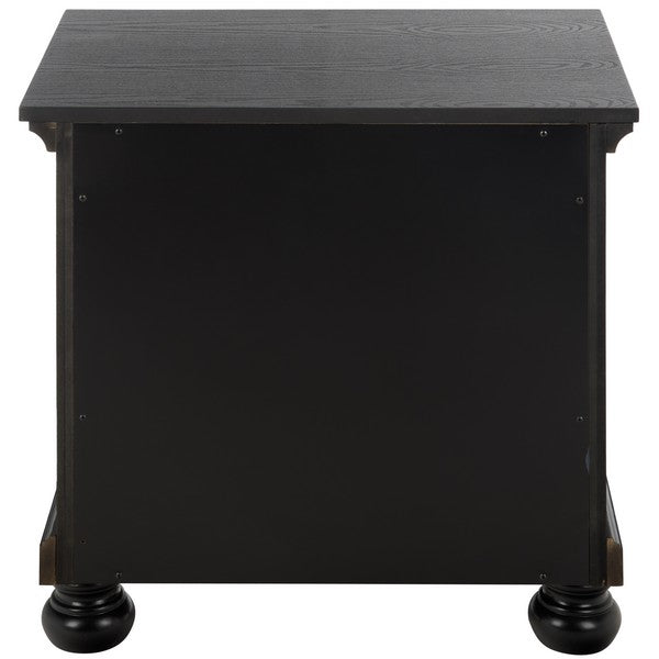 Arshia Wood Nightstand with 2 Drawer in Black