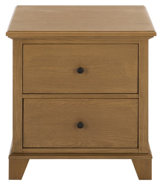 Dorcey Wood Nightstand with 2 Drawer in Sand