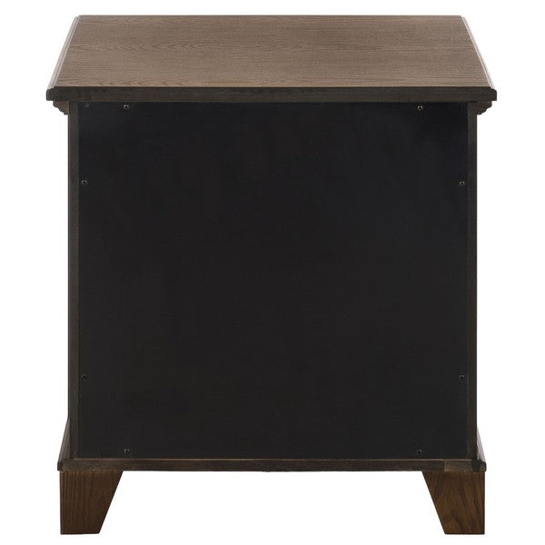 Dorcey Wood Nightstand with 2 Drawer in Walnut