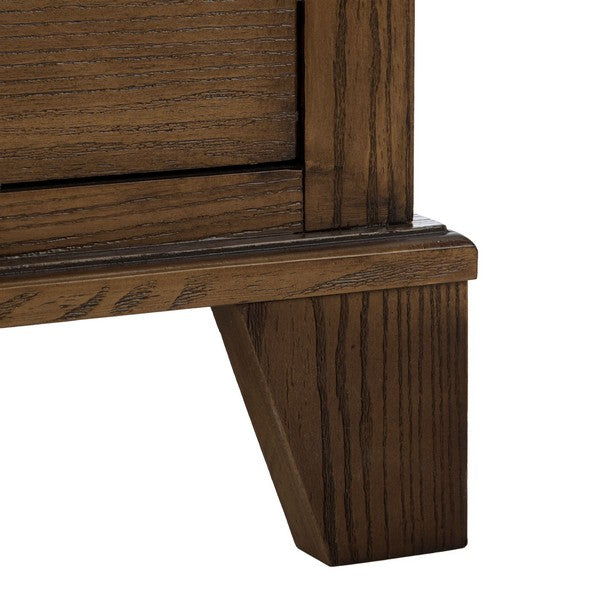 Dorcey Wood Nightstand with 2 Drawer in Walnut