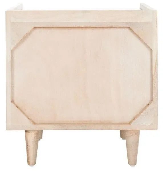 Tahseen Acacia Wood Nightstand in White Wash - The Mayfair Hall