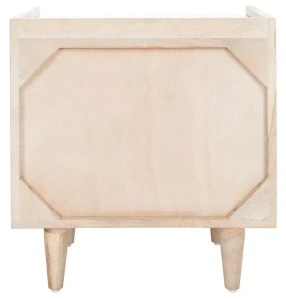Tahseen Acacia Wood Nightstand in White Wash - The Mayfair Hall